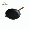 Wood Handle Cast Iron Fry Pan for cooking